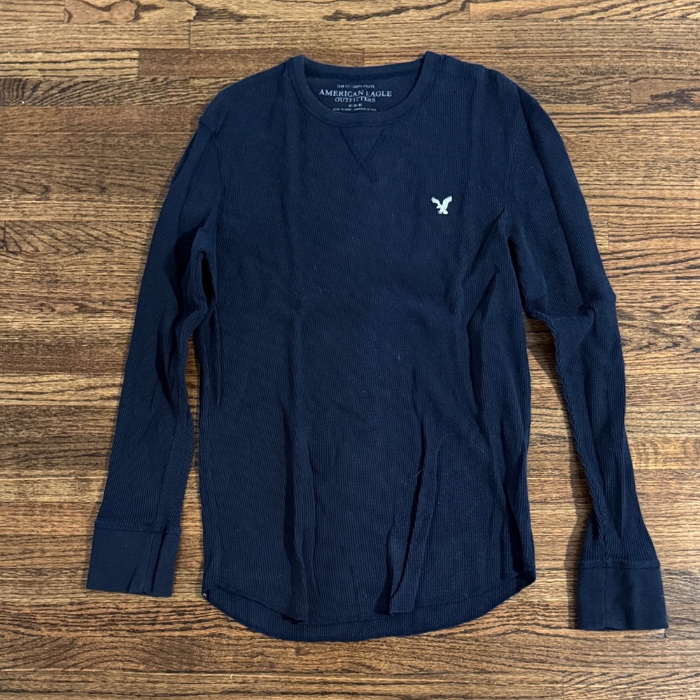 American Eagle Outfitters Dark Blue Long Sleeve Shirt